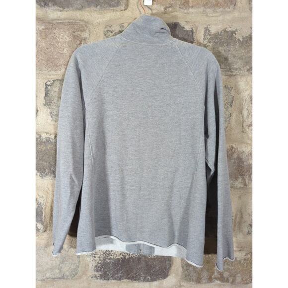 Spa By Chico's Sweatshirt Woman's Small Gray Full Zip Raw Hem Athletic - Picture 6 of 12